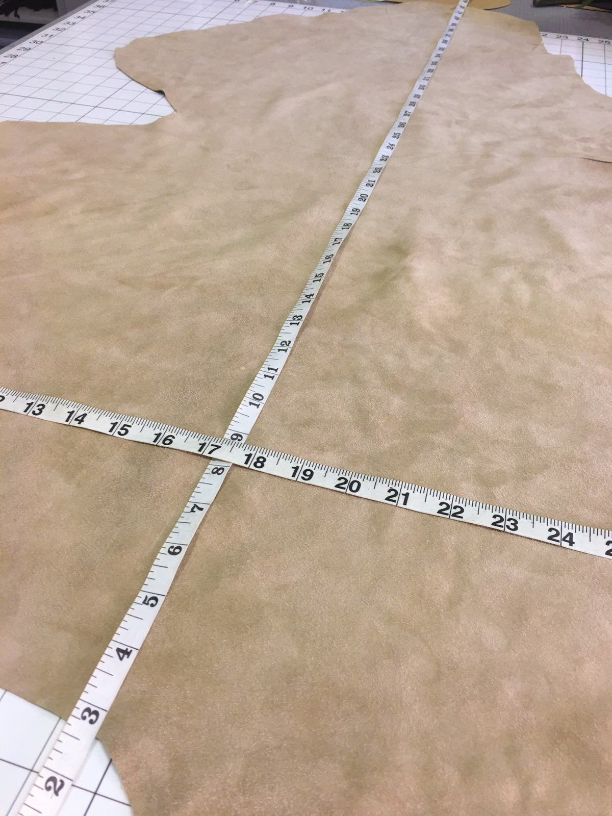 Beige/Brown Suede Stretch Fabric Lambskin 0.9mm/2.25oz / CANDIED GINGER 677