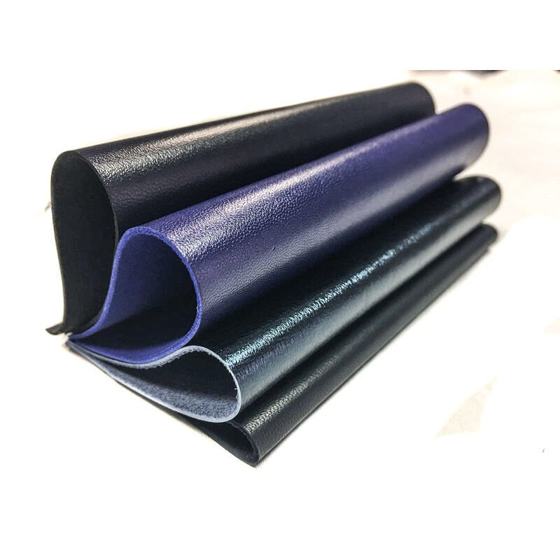 4 pack Teal, Bright,  Navy Blue  Leather Scraps  5x5in - Plain, Metallic Sheets