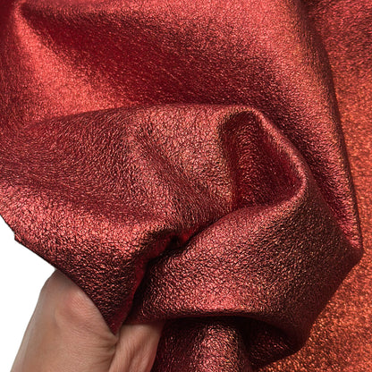 Metallic Red Lambskin Leather 1.2mm//3oz Red Metallic 1651