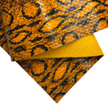 Orange Brown Snake Print Calfskin Leather Sheets 1.2mm//3oz Thick Crafting Pieces 1653