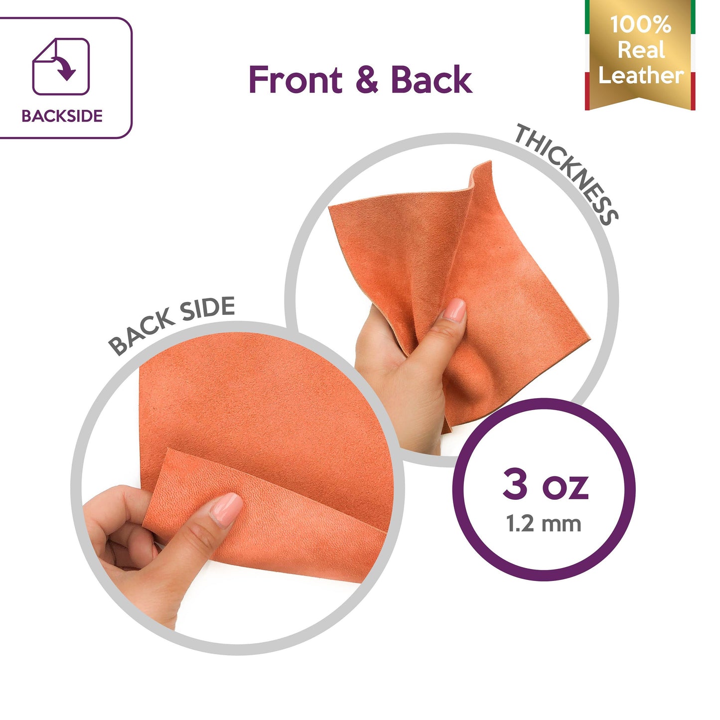 Orange Suede Lambskin Sheets 1.2mm/3oz / LANGOUSTINO 915