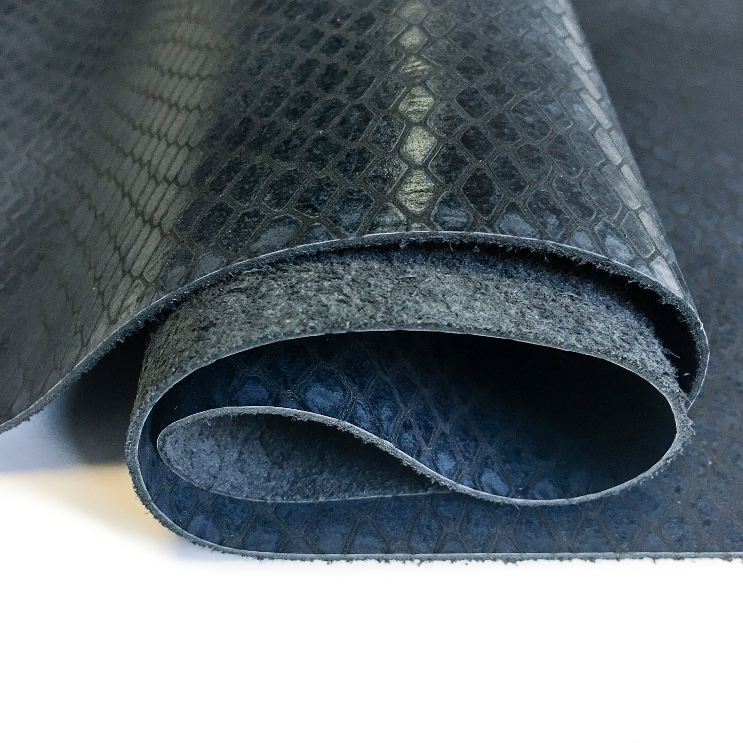 Dark Blue Calfskin Sheets With Print 2.75oz/1.1mm / INDIAN SNAKE 715