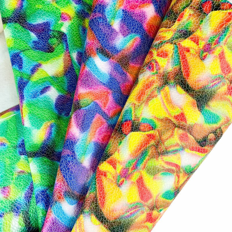 Crunchy Rainbow Lambskin Leather  0.7-0.8mm/1.75-2oz / CRAZY RAINBOW 1271