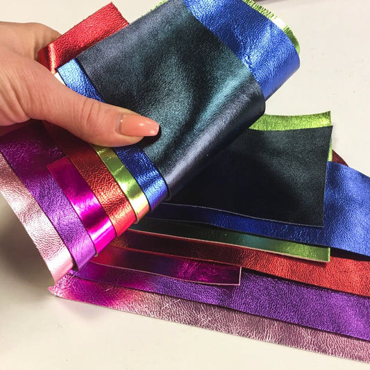 Bright Metallic Scrap Packs Mix Of Lambskin Renmats Shiny Colors