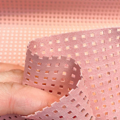 Pale Pink Perforated Print Lambskin 0.7mm/1.75oz / PEACH PERFORATION 1304