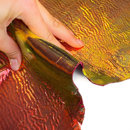 Holographic Lambskin With Lines 1mm/2.5oz RED HOLO 1127