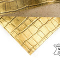 Gold Crocodile Print Calfskin Sheets 0.9mm/2.25oz / GOLD CROCODILE 1026