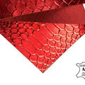 Red Metallic Lambskin Sheets With Print 0.8mm/2oz / CHISTMAS SNAKE 1024