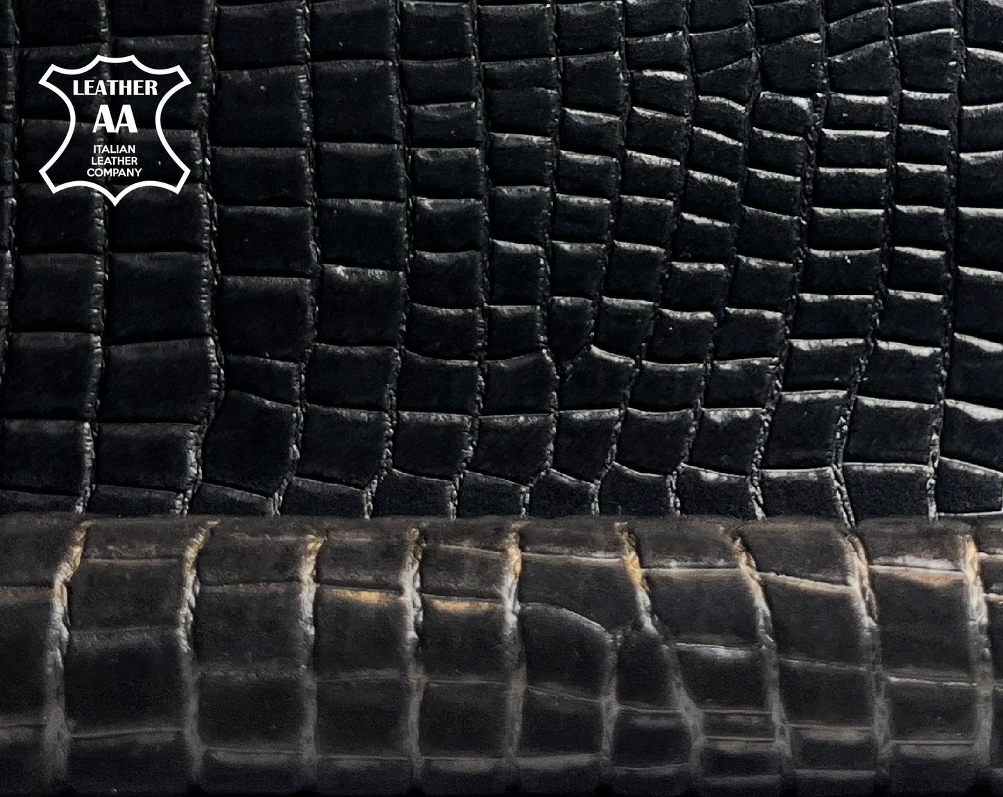 Black Suede With Crocodile Print 0.9mm/2.25oz / SUEDE CROC 1429