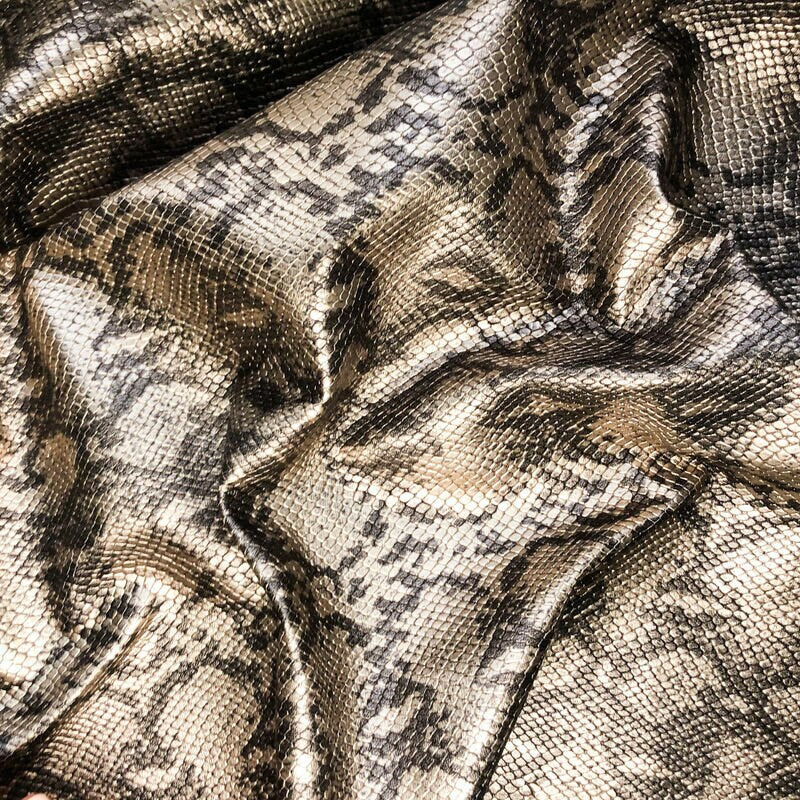 Metallic Nacre Color Snakeskin Print Lambskin 0.9mm/2.25oz /  PEARL SNAKE 982