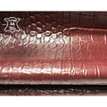 Dark Red Lambskin With Crocodile Print 0.6mm/1.5oz / ANDORRA CROCODILE 1018