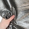 Dark Silver Metallic Lambskin With Perforated Laser-Cut 0.9mm/2.25oz DARK LASER 1522