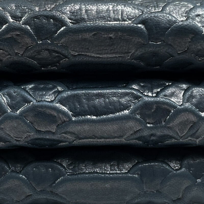 Dark Blue Lambskin Leather 0.5mm/1.25oz / EBONY SNAKE 1186