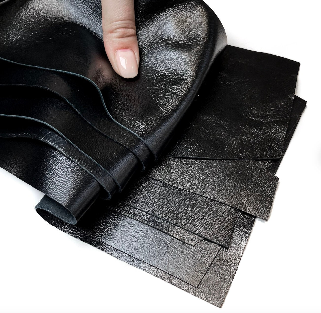 1.8 kg / 4 lbs of Premium Italian Leather Scraps in Color MIX of Your Choice