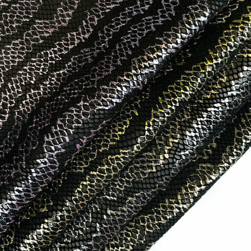 Metallic Bee Snakeskin Print Lambskin 0.9mm/2.25oz / BEE SNAKE 1261