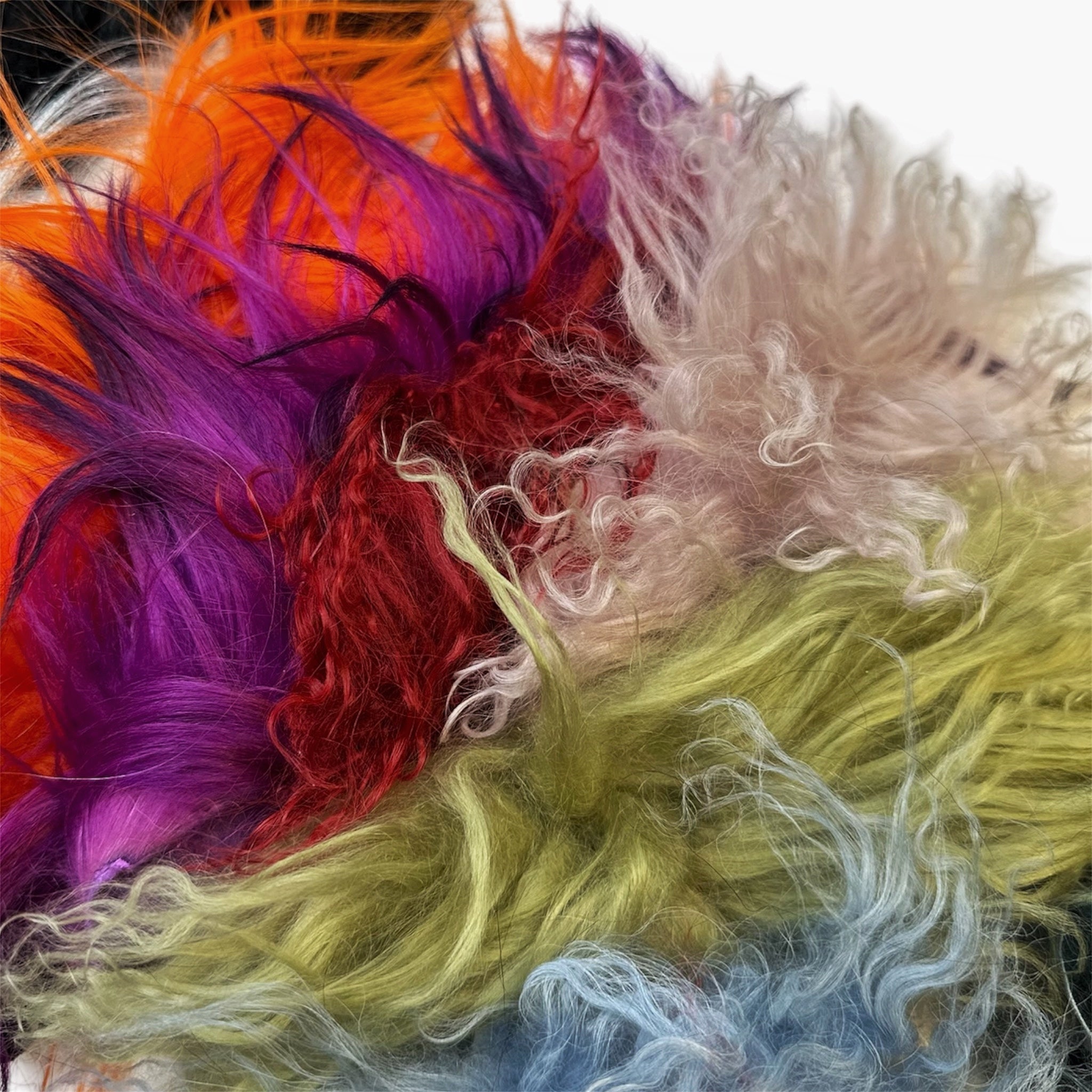 Fur Scraps Lama Fur Mountain Goat Colored Mix Crafting Supplies