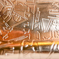 Metallic Rose Gold Lambskin With  Print 0.7mm/1.75oz ROSE GALAXY 1520