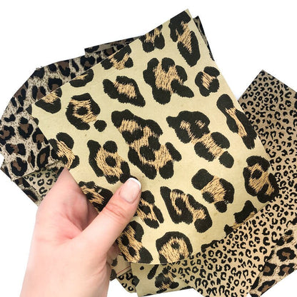 Mix Leopard Print Lambskin Leather Scrap Pack pre-cut DIY