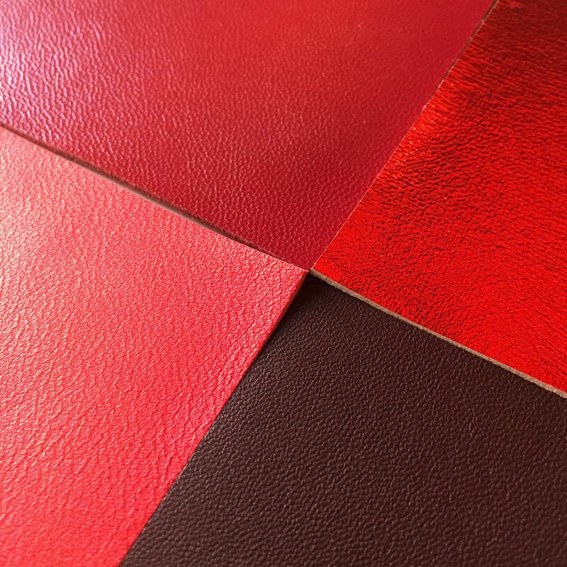 LeatherAA Italian Leather Company Leather Scraps Bright Metallic Leather: Pre-Cut Genuine Leather Sheets for Crafts 5x5In/ 12x12cm
