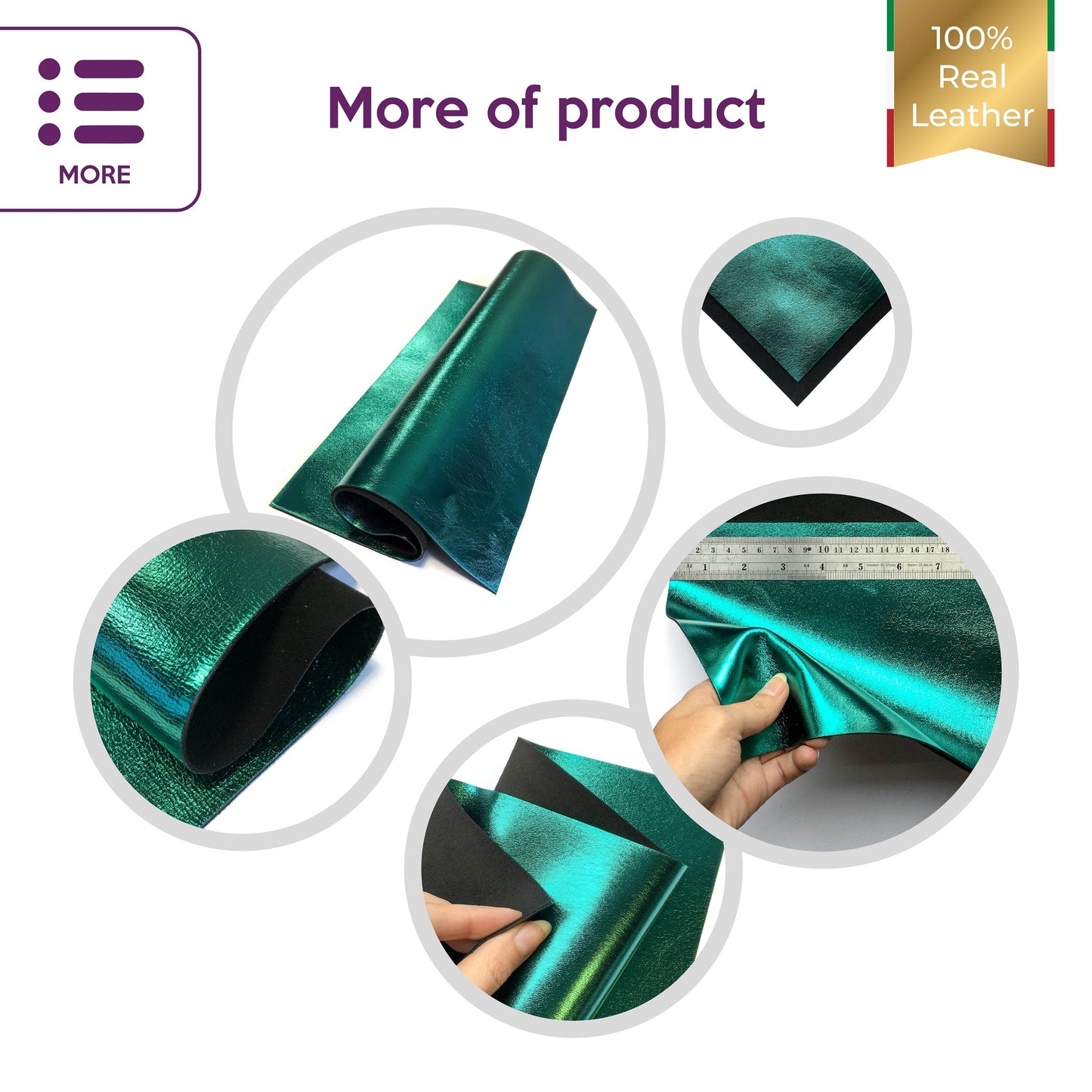 Emerald Metallic Lambskin Sheets 0.5mm/1.25oz / EMERALD GREEN 847