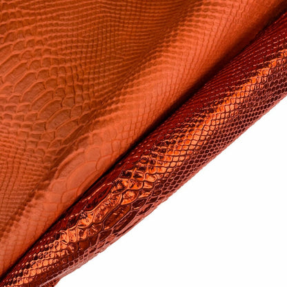 Dark Orange Lambskin With Snake Print 0.5-0.8mm/2oz / FIERY ORANGE 1073