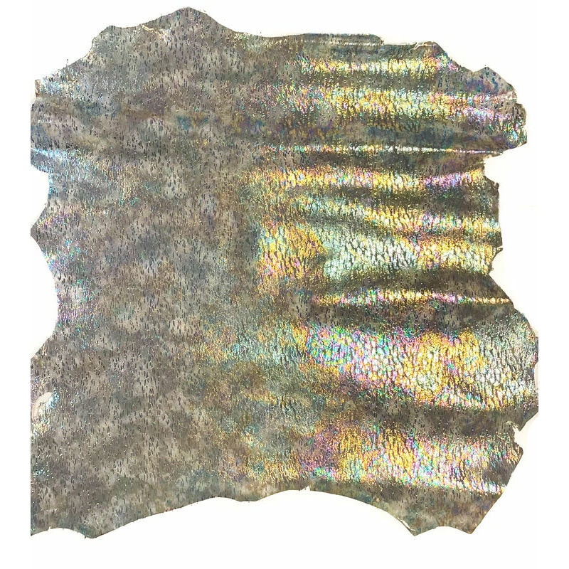 Holographic Lambskin Leather Mix 0.9-1.1mm/2.25-2.75oz / RAINBOW HOLO PARTY