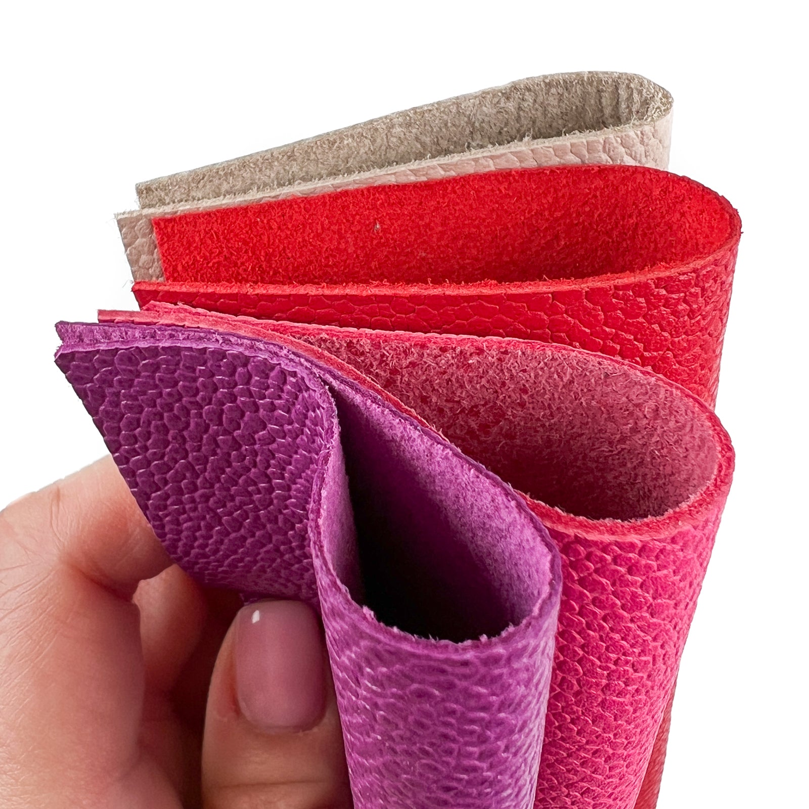 Bright Pebbled Sheets 5x5 Inches 4 Genuine Leather