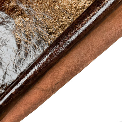 Classic Dark Warm Brown Lambskin Leather 0.6-0.8mm-1.5-2oz / CRUNCHY VINTAGE 1431