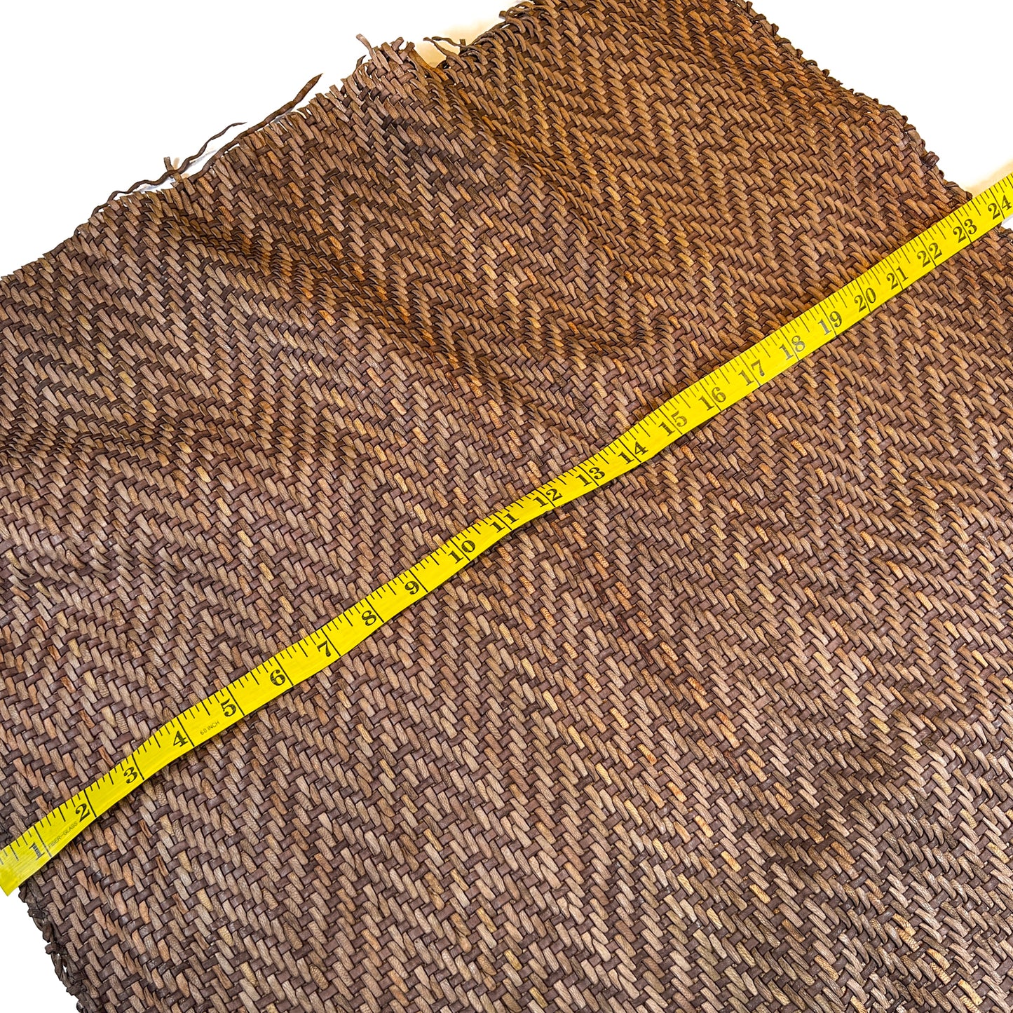 Braided Brown Lambskin Leather With Zig Zag Print Strand Leather  ~ 1mm/2.5oz