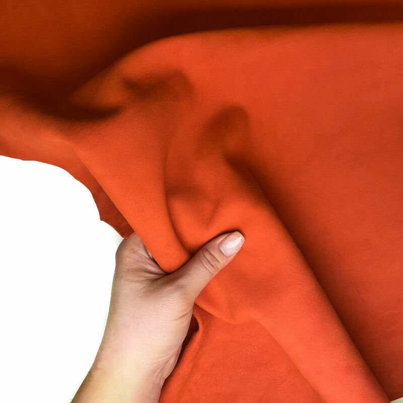 Pumpkin Orange Suede Lambskin Leather 0.9mm//2.25oz Pureed Pumpkin 1054