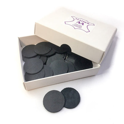 Black Genuine Lambskin Circles / 4 sizes / 30 Pcs Per Pack