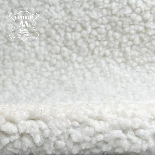 Pure White Lambskin Fur Hides Warm Fluffy Winter Fabric Black & White Shearling  1.7mm/ 4.25 oz / 1454