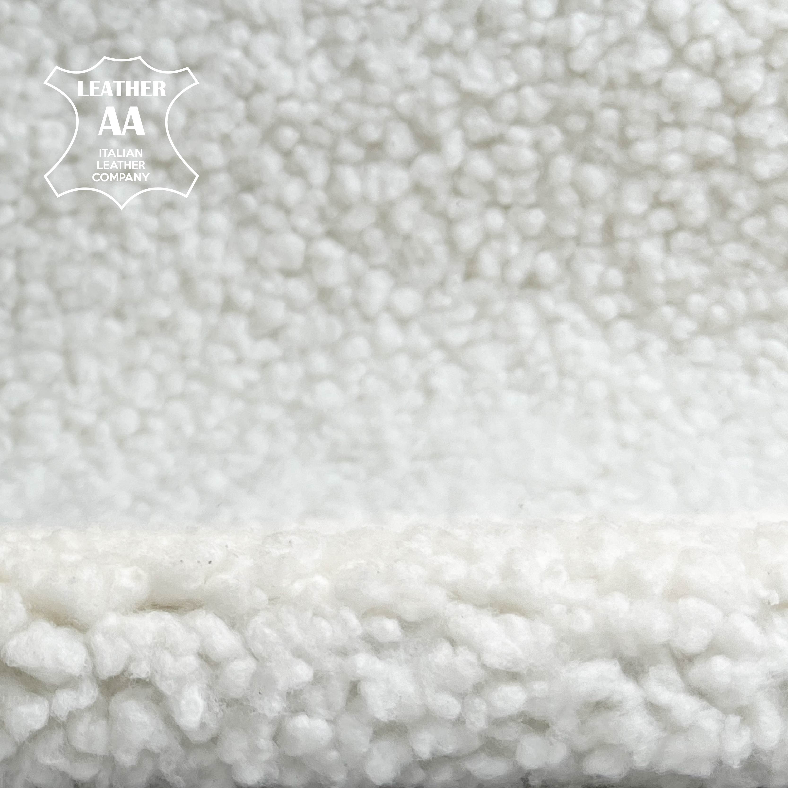 Pure White Lambskin Fur Hides Warm Fluffy Winter Fabric Black & White Shearling  1.7mm/ 4.25 oz / 1454