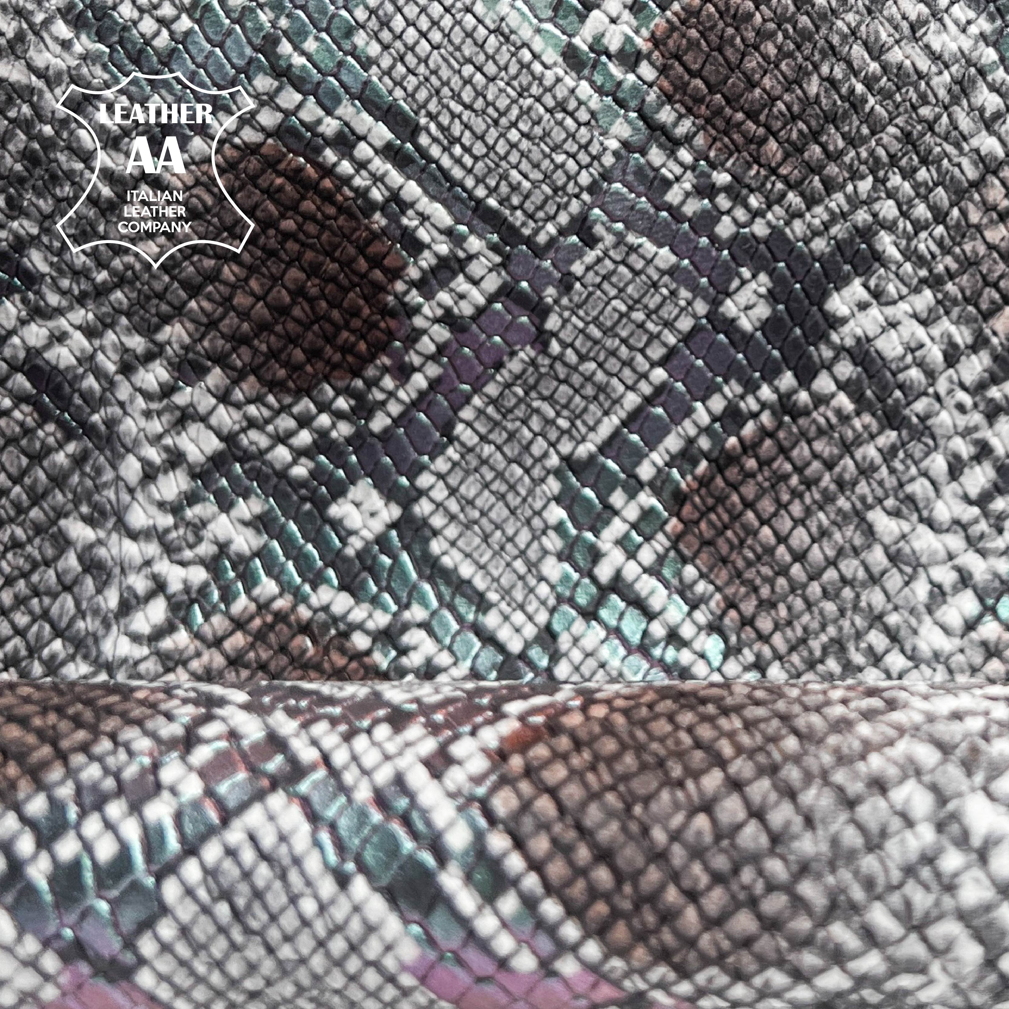 Gray Snake Print Lambskin GRAY PEARL SNAKE 1494 / 1.-1.1mm/2.5-2.75oz