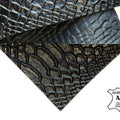 Black Leather  Sheets With Print 0.7mm/1.75oz / BLACK SNAKE 598