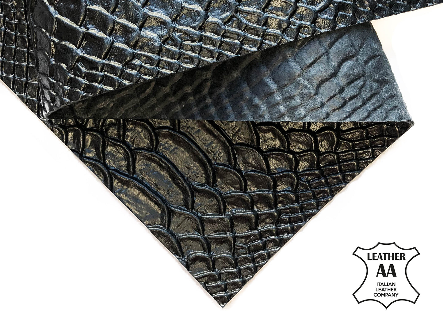 Black Leather  Sheets With Print 0.7mm/1.75oz / BLACK SNAKE 598