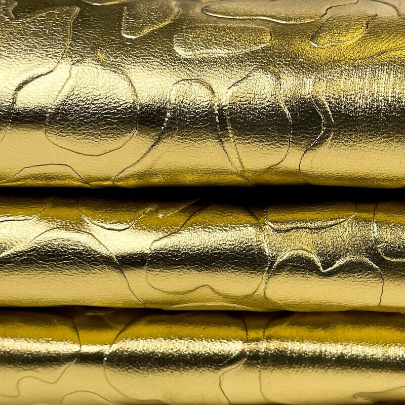 Metallic Gold Lambskin With Print 0.8mm/2oz / GOLD FLINSTONES 1084