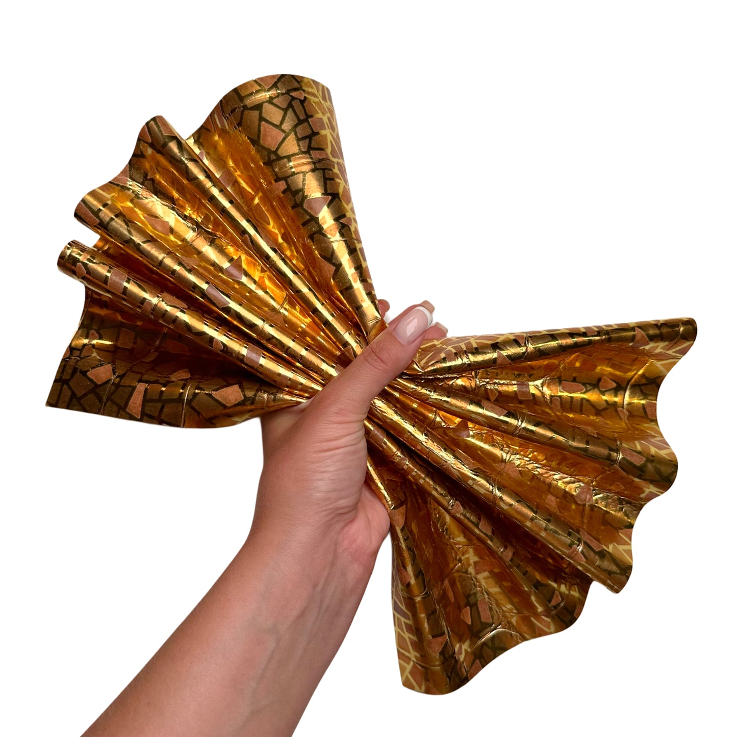 Gold Mosaic Print Lambskin With Print 0.8mm//2oz DIY Projects 1652