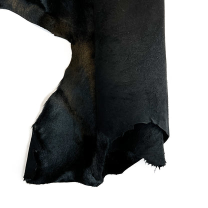 Deep Black Pony Leather Fur Hides 1.-1.1mm/2.25 - 2.75oz BLACK PONY 1515