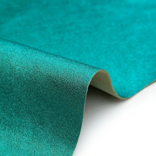 Greenish-blue Hue Metallic Lambskin Leather 0.9mm/2.25oz AQUA METALLIC 1620