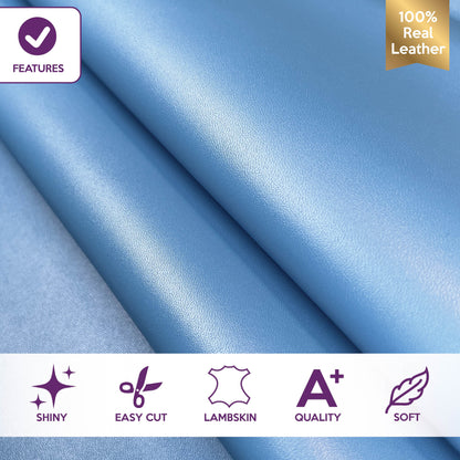 Sky Blue Lambskin Leather 1.0mm/1.5oz / VICTORIA BLUE 1415