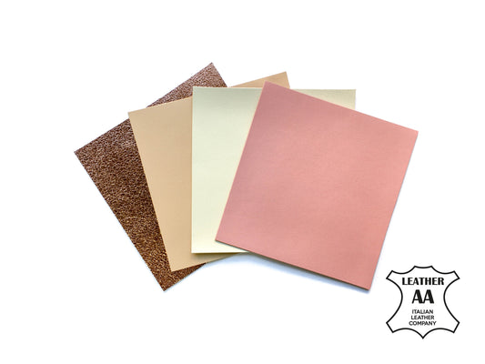 Pink, Beige, Rose Gold, White 4 pcs Set 5x5in Leather Sheet
