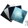Metallic Blue and Silver Leather Set 5x5 inches 4 Shades of Blue and Silver 12x12 cm