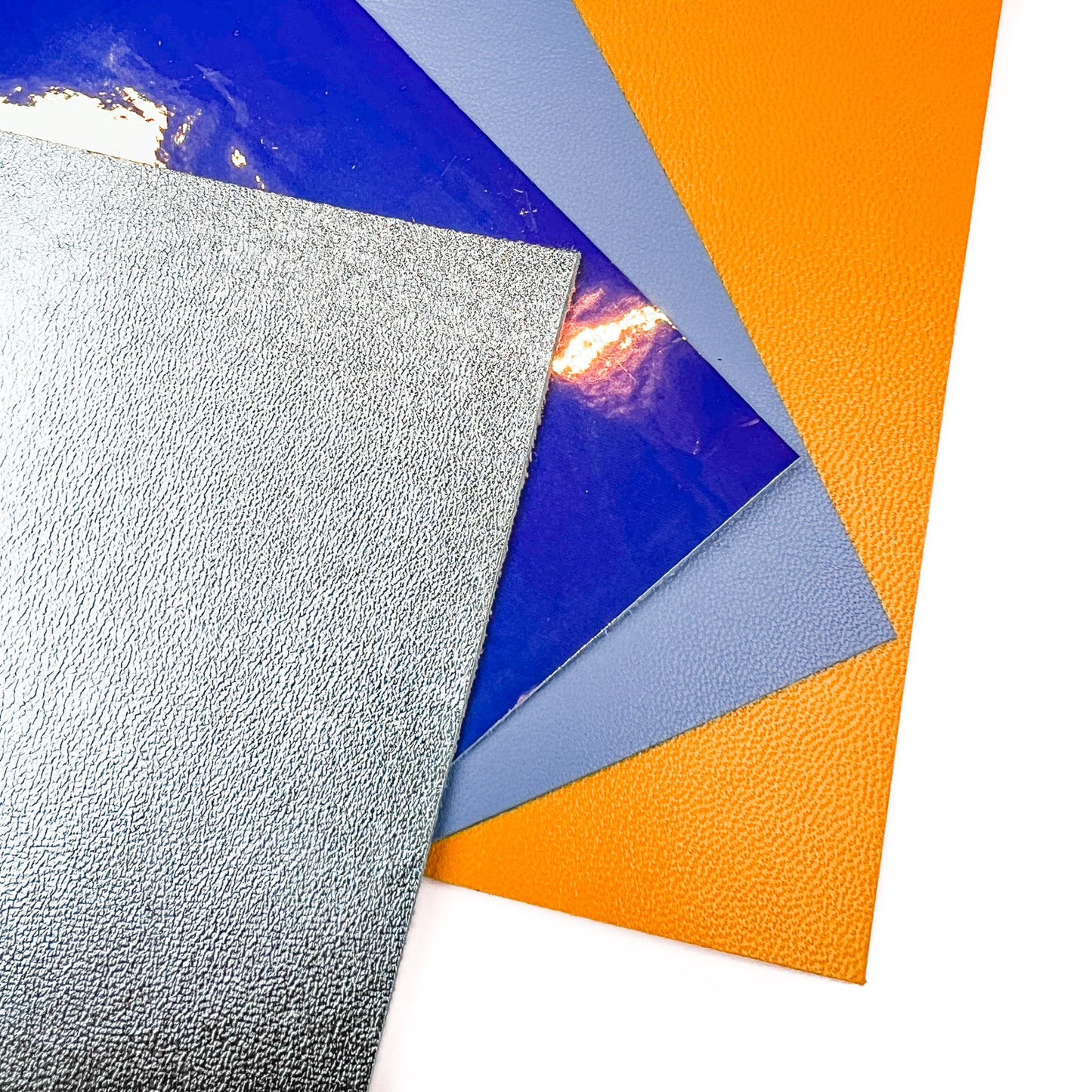 4 Metallic Lambskin 5x5 inch Pieces Set Bestseller 12x12 cm