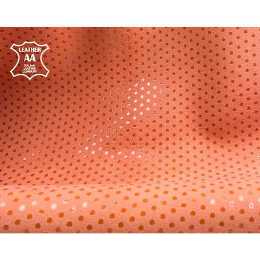 Peach Orange Suede Lambskin With Shine 1mm/2.5oz / DOTTED MELON 1135