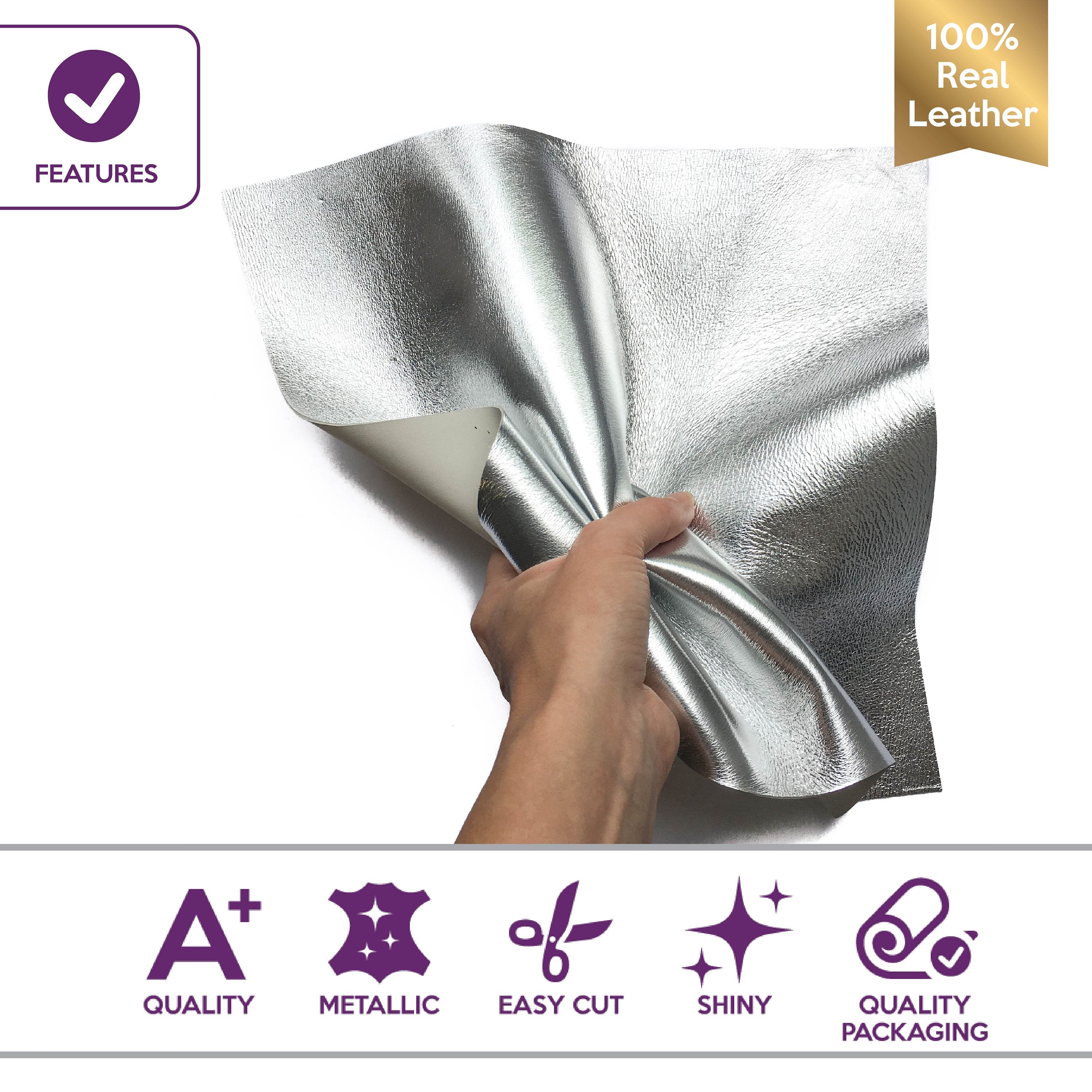 Metallic Silver Lambskin Sheets 2oz/0.8mm PURE SILVER 688