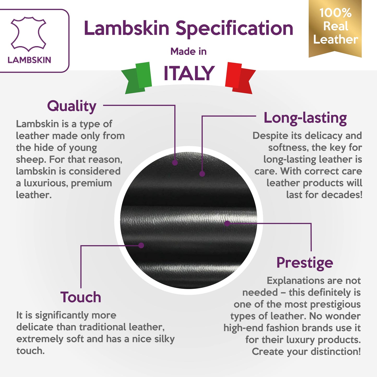 Shiny Classic Black Lambskin BLACK SHEEP 674 0.8 mm/ 2oz
