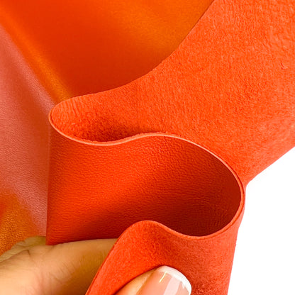 Bright Orange Lambskin Leather  0.9mm/2.25oz / ORANGE SATIN 570