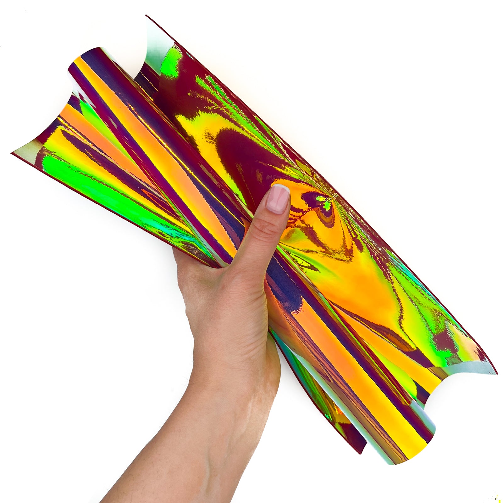 Holographic Shiny Lambskin Sheets Metallic Mirror Leater Pieces RED HOLO 1467 1mm/ 2.5oz