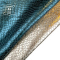 Light Gold And Teal Blue Metallic Lambskin 1mm/2.5oz TEAL & GOLD REPTILE 1505